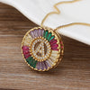 Rainbow Micro Pave CZ Cubic Zirconia A-Z Initials Letter Pendant Necklaces For Women Family Jewelry Gift - Image 1