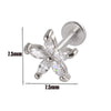 Surgical Steel Labret Stud with Cubic Zirconia Top for Lip Cartilage Helix and Conch 16G - Image 10