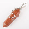 Mix Crystal Quartz Tiger Eye Onyx Lapis Lazuli Amethyst Opal Hexagonal Faceted Bead Twining Iron Wire Pendant 1PCS - Image 16