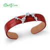 Silver Bracelet Bangle for Women Adjustable Red/Black/Blue/Brown Leather Aries Constellation Jewelry - Image 2