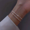 Silver Double Layer Bracelet Beads Simple Women Bracelet Jewelry Accessories - Image 1