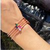 Colorful birthstone red blue green white tear drop CZ bangle bracelet women open cuff bangles - Image 1