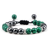 Hematite and Stone Bead Stretch Bracelet with 8 mm Beads in Multiple Colors - Image 23