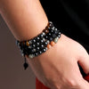 Hematite and Stone Bead Stretch Bracelet with 8 mm Beads in Multiple Colors - Image 5