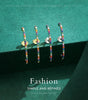 Modian New Trendy Luxury Rainbow Colorful Ear Studs 925 Sterling Silver Sparkling CZ Stud Earrings For Women Girls Jewelry
