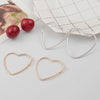Hollow Heart Big Hoop Earrings for Women Punk Personality Clip On Earrings Metal Star Girls Ear Jewelry - Image 3