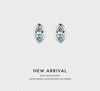 Modian Real 925 Sterling Silver Golden Rhombus Luxury CZ Gold Stud Earrings for Women Anniversary Gift Fine Ear bone Jewelry