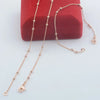 3mm Double Bead Round Link Chain Bracelet Necklace Rose Gold Color Set Jewelry - Image 1