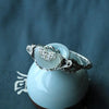 and old handmade butterfly silver inlaid Ruyi Hetian jade open bracelet retro ladies jewelry - Image 2