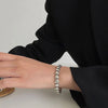 Silver Color Geometry Double Side Love Heart Stitching Bracelet Unique Design Jewelry - Image 2