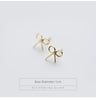 Modian Charm Gold Color Bowknot Earrings for Women 100% 925 Sterling Silver Simple Exquisite Stud Ear Jewelry Bijoux