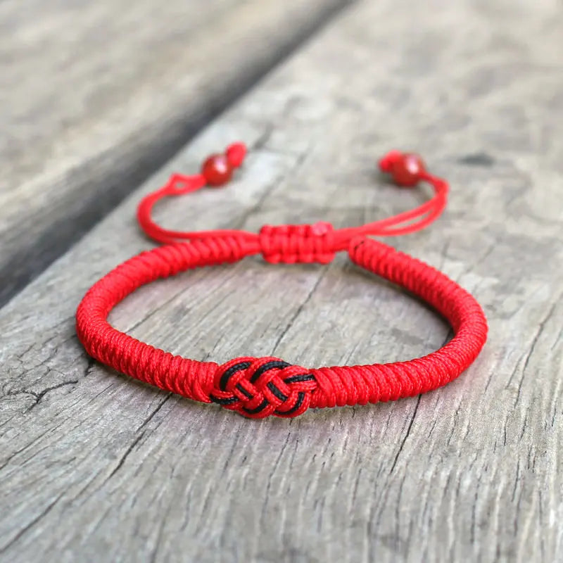 Tibetan Handmade Red Rope Bracelet Couple Gift Braided Adjustable Concentric Knot Bracelets for Women Men Friendship Jewelry - Image 1