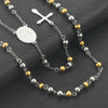 Stainless Steel Vintage Cross Bohemia Religious Rosary Pendant Necklace For Women Men Charm Jewelry Gifts - Image 4