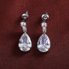 Cubic Zirconia Water Drop Charm Women Drop Earring Wedding Band Jewelry White/Purple Earrings - Image 10