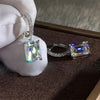 Classic 4 Claws Square Shape Women Drop Earring with Small Hoop Ladies Earring Shine Cubic Zirconia Jewelry - Image 2