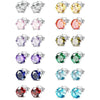 Simple Round Cubic Zirconia Stud Earrings for Women 12 Colors Available Daily Wear Versatile Jewelry - Image 1