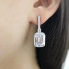 Women's Earrings with Square Crystal Cubic Zirconia Wedding Engagement Accessories Jewelry - Image 5