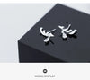Modian Classic 925 Sterling Silver Angel Wings Rose Gold Color Charm Stud Earrings for Women Dazzling Cubic Zircon Jewelry
