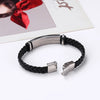 Bracelet Black Leather Bracelets Bangles Stainless Steel Bracelets For Women Men Jewelry - Image 2