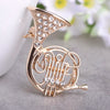 Bucomeoi Trumpet Shaped Brooches Women Crystal Gold-color Costume Music Brooch Musician Shirts Hijab Pins Corsages - Image 3