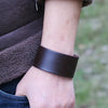 Black Brown Leather Bracelet For Men Punk Vintage Wide Cuff Bracelets Jewellery - Image 6
