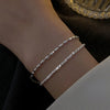 Silver Double Layer Bracelet Beads Simple Women Bracelet Jewelry Accessories - Image 3
