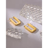 Stainless Steel Rose Gold Square Hoop Earrings for Women Simple Metal Plated Charm Jewelry Gift - Image 3