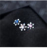 Modian Winter Simple Snowflake 3 Color Clear CZ Jewelry 925 Sterling Silver Wedding Stud Earrings For Women Brincos