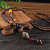 Vintage Handmade Necklace Nepal Buddhist Mala Wood Beads Pendant Necklace Ethnic Fish Horn Long Statement Men Women's Jewelry - Image 26