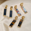 5 Color Korea Simple Geometric Square Clip on Earrings for Women Golden Colorful Resin Non Pierced Ear Clips - Image 4
