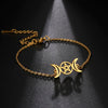 Triple Moon Goddess Bracelets for Men Women Stainless Steel Pentagram Wicca Charm Bracelets Magic Pentacle Witch Jewelry Gift - Image 12