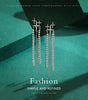 Modian Long Tassel Drop Earrings for Women Wedding Genuine 925 Sterling Silver Sparkling Clear CZ Dangle Earring Luxury Jewelry
