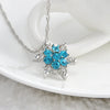 Christmas Pendant Necklace Siver Snow Shape Cubic Zircon Crystal Pendant Jewelry For Women - Image 4