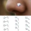 Surgical Steel Nose Stud Set 4 Pieces 20G in L Shape Screw and Bone - Image 34
