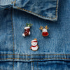 3pcs/set Christmas Gift For Women Men Brooches Enamel Pins Santa Claus Bell Elk Snowflake Xmas Tree Brooch Year Pin - Image 3