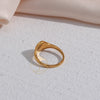 Stainless Steel Gold Plated Engraving Wildflower Tea Leaf Lavender Sunflower Signet Rings For Women - Image 18