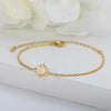 Sunflower Motif Anklet in Gold Tone Rose Gold Tone and Silver Tone - Image 1