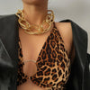 Lacteo Punk Multi Layered Gold Color Chain Choker Necklace Jewelry for Women Hip Hop Big Thick Chunky Clavicle Chain Necklace - Image 2