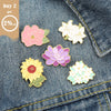 Flower Series Enamel Pins Sakura Wing Lily Sunflower Blossom Brooches Bag Lapel Pin Badge Jewelry Gift For Kids Friend - Image 4