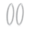 9 Tone Rose Gold Silver Plated Black Hoop Earrings Stainless Steel CZ Crystal Big Round Circle Rock Punk Fully-Jewelled - Image 2