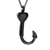 Heart Hook Ashes Urn Necklace Stainless Steel Memorial Jewelry For Pet Ashes Mini Urn Men Gift Cremation Keepsake  Engraving