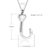 Heart Hook Ashes Urn Necklace Stainless Steel Memorial Jewelry For Pet Ashes Mini Urn Men Gift Cremation Keepsake  Engraving
