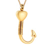 Heart Hook Ashes Urn Necklace Stainless Steel Memorial Jewelry For Pet Ashes Mini Urn Men Gift Cremation Keepsake  Engraving
