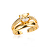 Heart Rings for Women Grils Gold Plated Adjustable Stainless Steel Ring  Trend   Wedding Couple Jewelry anillos mujer