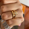 Heart Rings for Women Grils Gold Plated Adjustable Stainless Steel Ring  Trend   Wedding Couple Jewelry anillos mujer