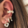 Crmya Gold Silver Filled Heart Hoop Earrings CZ Zircon Long Chain Stud Earings For Women Girls Jewelry - Image 6