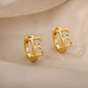 Initial Letter Stud Earrings For Women Stainless Steel Letter A-Z Piercing Earring Korean Jewelry Gift - Image 6