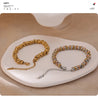 Thick Stainless Steel Chain Cuff Bracelet in Gold-Tone or Mixed-Metal Finish - Image 14