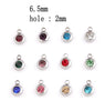 60 piece/lot Stainless Steel Crystal Pendant steel Gold Color 12 Birthstone Charm Round 6mm 6.5mm Rhinestones Charms - Image 29