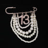 Handmade Metal Pearl Chain Greek Sorority Rhinestone Initial Number1 To Number 31 Brooches Apparel Jewelry - Image 29